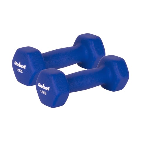 ⁨Hantelki żeliwne neoprenowe HEX 2x1.5kg, REBEL ACTIVE⁩ w sklepie Wasserman.eu