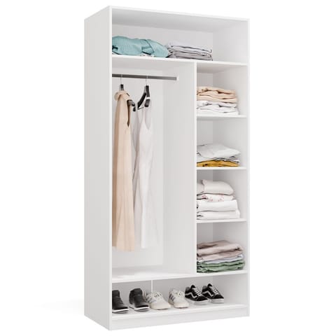 ⁨Garderoba Szafa OPENO 1W6P BIAŁA Modułowa Regał z Drążkiem Półki Sypialnia⁩ w sklepie Wasserman.eu