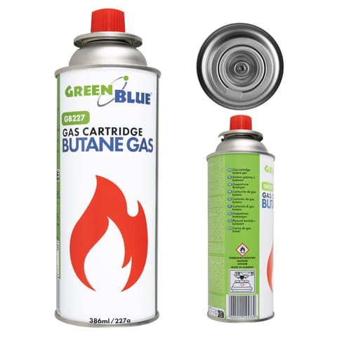 ⁨Kartusz gazowy 227g GreenBlue. certyfikat: Pi 0875, zgodny z normą EN417, butan, zakres działania -10°c do+ 40°c, GB227⁩ w sklepie Wasserman.eu