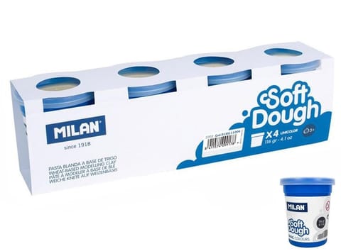 ⁨Ciastolina Basic 116g 4 słoiczki biała MILAN⁩ w sklepie Wasserman.eu