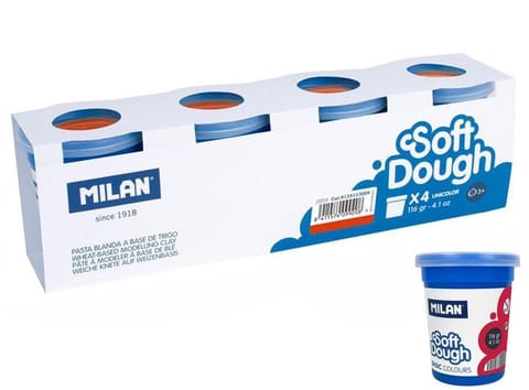 ⁨Ciastolina Basic 116g 4 słoiczki czerwona MILAN⁩ w sklepie Wasserman.eu