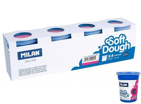 ⁨Ciastolina Basic 116g 4 słoiczki różowa MILAN⁩ w sklepie Wasserman.eu