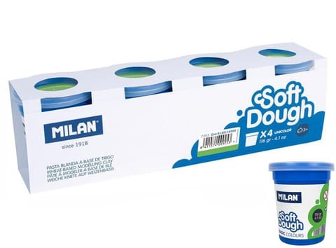 ⁨Ciastolina Basic 116g 4 słoiczki zielona MILAN⁩ w sklepie Wasserman.eu