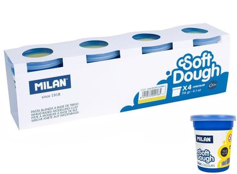 ⁨Ciastolina Basic 116g 4 słoiczki żółta MILAN⁩ w sklepie Wasserman.eu