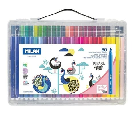⁨Peacock felt-tip pens in a suitcase 50 colour in MILAN⁩ at Wasserman.eu