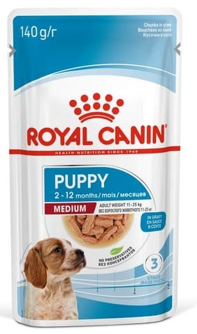 ⁨Royal Canin Medium Puppy wet food in sauce for puppies, from 2 to 12 months, medium breeds 140g⁩ at Wasserman.eu