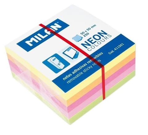 ⁨Karteczki neon mix minikostka 50x50 250szt MILAN⁩ w sklepie Wasserman.eu