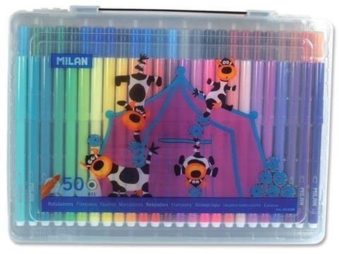 ⁨Felt-tip pens 50 pcs. in a plastic suitcase. 0615350 MILAN⁩ at Wasserman.eu