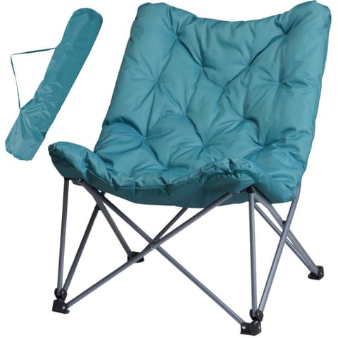 ⁨FOTEL CAMPINGOWY HIGH DELUXE Z PODUSZKĄ NIEBIESKI REDCLIFFS⁩ w sklepie Wasserman.eu