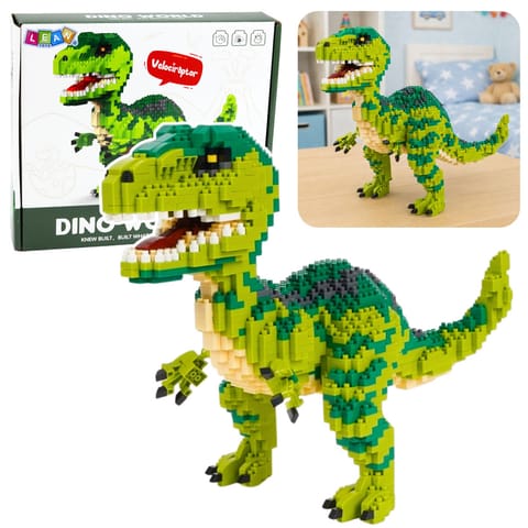 ⁨Zestaw Klocki Konstrukcyjne Dinozaur Velociraptor Figurka 3D 1457 el.⁩ w sklepie Wasserman.eu