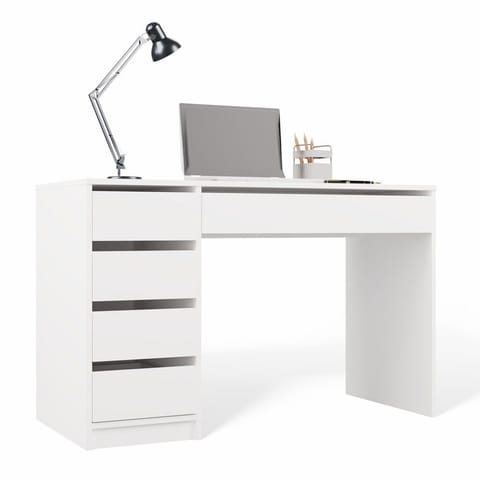 ⁨Biurko ARTO BIAŁE 120 CM 5 Szuflad Szafka Nowoczesne Do Pracy Domu Biura⁩ w sklepie Wasserman.eu
