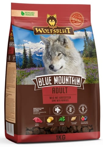 ⁨Wolfsblut Dog Blue Mountain Adult - dziczyzna i ziemniaki 1kg⁩ w sklepie Wasserman.eu