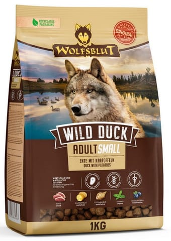 ⁨Wolfsblut Dog Wild Duck Adult Small - kaczka i bataty 1kg⁩ w sklepie Wasserman.eu