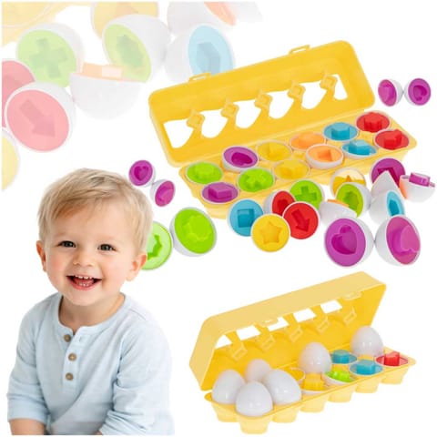 ⁨Układanka edukacyjna sorter dopasuj kształty jajka 12 sztuk⁩ w sklepie Wasserman.eu