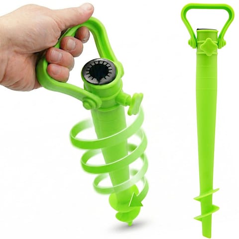 BAZA MOCOWANIE DO PARASOLA PLASTIKOWE WKRĘCANE 37CM ZIELONE w sklepie Wasserman.eu