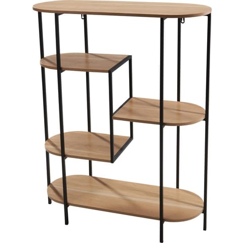 ⁨REGAŁ KWIETNIK 5 POZIOMOWY OWALNY 77X30X95CM BLAT DREWNIANY⁩ w sklepie Wasserman.eu