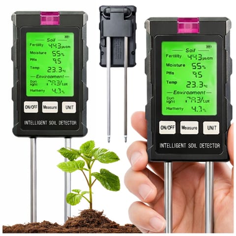 ⁨Miernik Wilgotności Roślin Higrometr Gleby 6W1 Temperatura Światło PH⁩ w sklepie Wasserman.eu