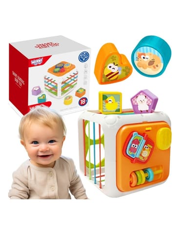 ⁨WOOPIE BABY Kostka Edukacyjna Sorter 4w1 Kształty 18m+⁩ w sklepie Wasserman.eu