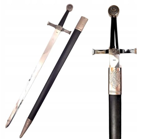 ⁨Stalowy Miecz Rycerski 84 cm w Pochwie - Replika - SW-114⁩ w sklepie Wasserman.eu