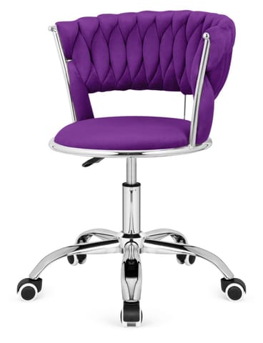⁨Krzesło obrotowe warkocz TRECCIA OFFICE PURPLE VELVET⁩ w sklepie Wasserman.eu