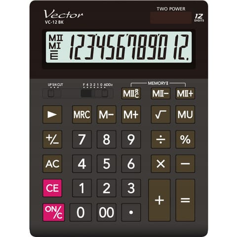 ⁨Kalkulator biurowy VECTOR VC-12BK⁩ w sklepie Wasserman.eu