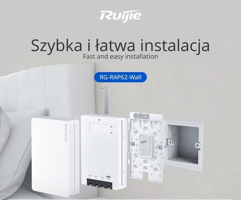 ⁨PUNKT DOSTĘPOWY RG-RAP62-WALL Wi-Fi 6 2.4 GHz 5 GHz 573 Mb/s + 2401 Mb/s REYEE⁩ w sklepie Wasserman.eu