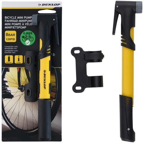 ⁨POMPKA ROWEROWA MINI 120psi (8bar) DUNLOP ŻÓŁTA⁩ w sklepie Wasserman.eu