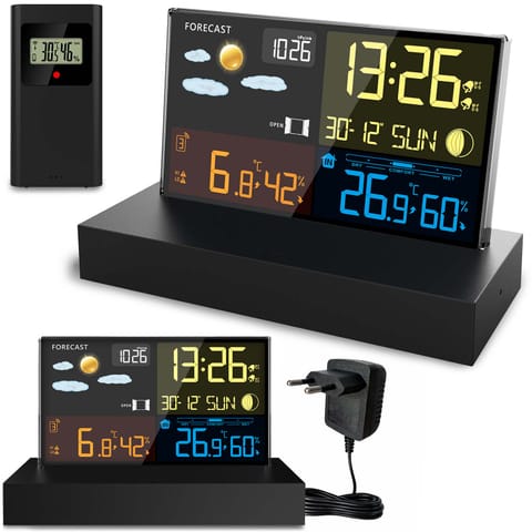 ⁨Stacja pogodowa z wyświetlaczem BD-912 czarna⁩ w sklepie Wasserman.eu