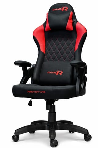 ⁨Fotel obrotowy gamingowy DESMO XL RED FABRIC⁩ w sklepie Wasserman.eu