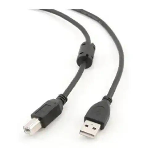 ⁨Cable USB 2.0 AM-BM 1.8m (with ferrite) black⁩ at Wasserman.eu