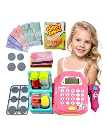 ⁨WOOPIE Kasa Sklepowa z Półką i Akcesoriami Różowa⁩ w sklepie Wasserman.eu