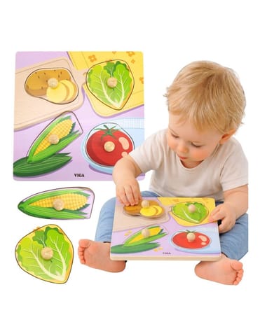 ⁨VIGA Drewniane Puzzle z Pinezkami  Warzywa⁩ w sklepie Wasserman.eu