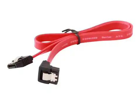 ⁨Cablexpert CC-SATAM-DATA90-0.1M Serial ATA III 10cm data cable with 90 degree bent connector, bulk packing, metal clips⁩ at Wasserman.eu
