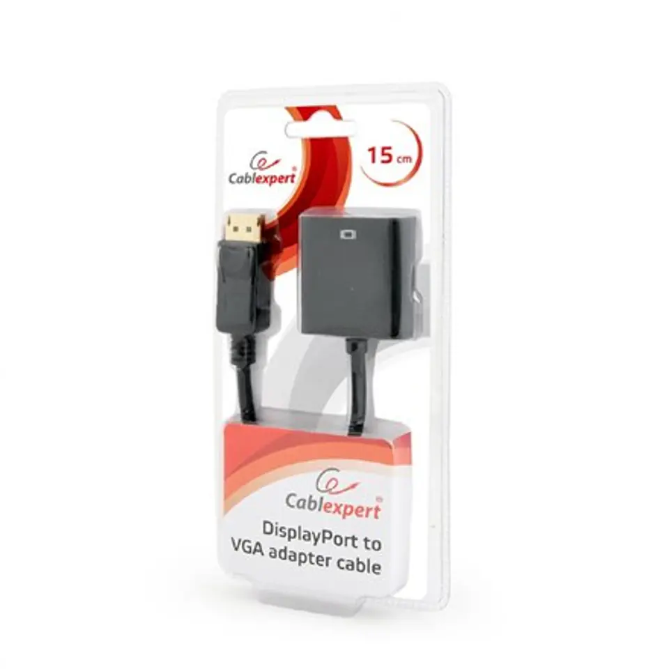 ⁨Cablexpert 15 pin HD D-Sub (HD-15) | Female | 20 pin DisplayPort | Male | Black | 0.15 m⁩ w sklepie Wasserman.eu