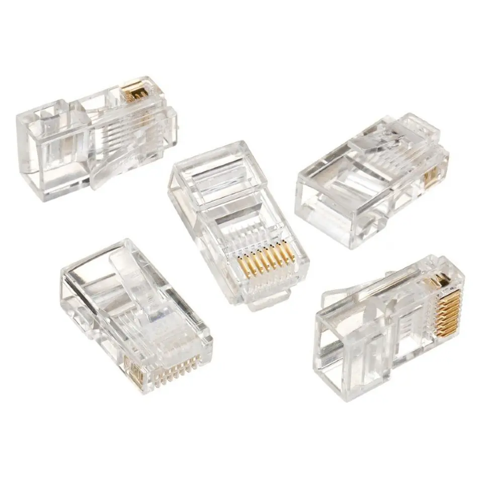 ⁨Cablexpert Modular plug 8P8C for solid LAN cable CAT5, UTP, 10 pcs. per bag⁩ at Wasserman.eu