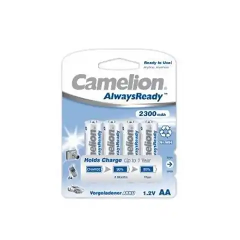 ⁨Camelion AA/HR6, 2300 mAh, AlwaysReady Rechargeable Batteries Ni-MH, 4 pc(s)⁩ at Wasserman.eu