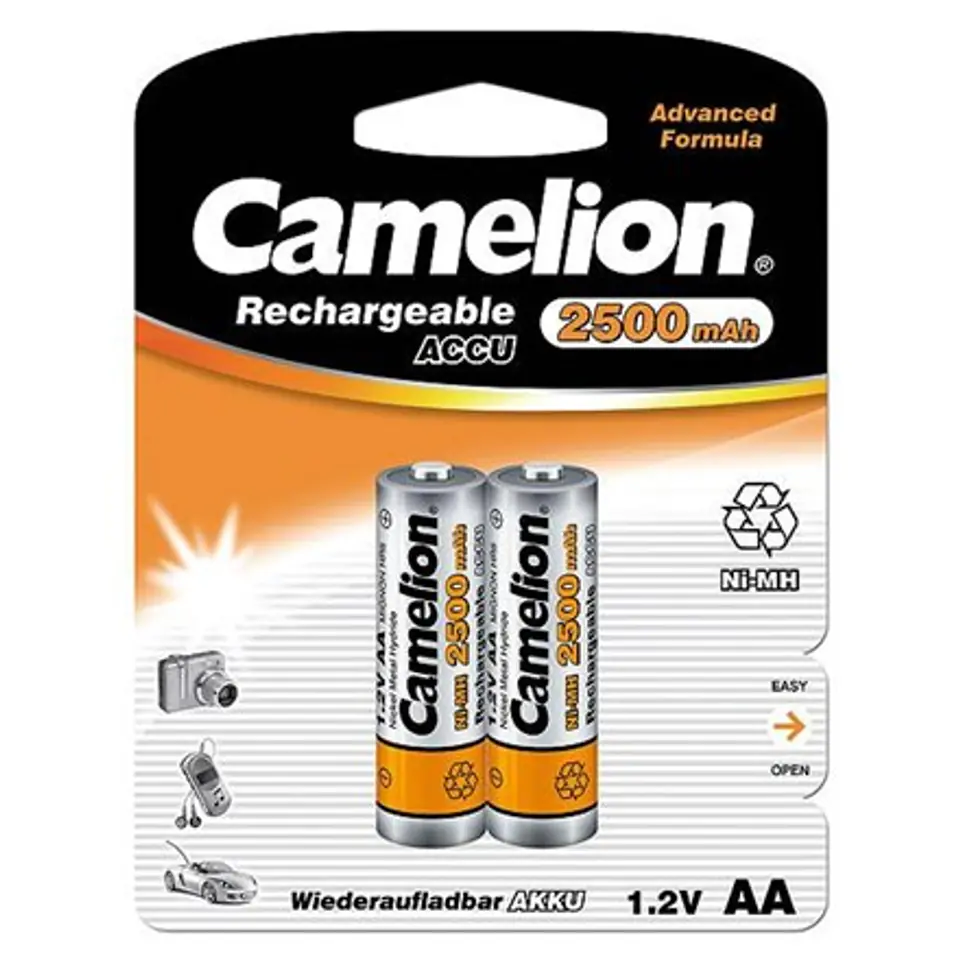 ⁨Camelion | AA/HR6 | 2500 mAh | Akumulatory Ni-MH | 2 szt.⁩ w sklepie Wasserman.eu