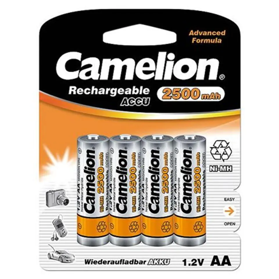 ⁨Camelion AA/HR6, 2500 mAh, Rechargeable Batteries Ni-MH, 4 pc(s)⁩ at Wasserman.eu