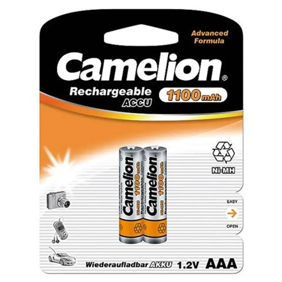 ⁨Camelion AAA/HR03, 1100 mAh, Rechargeable Batteries Ni-MH, 2 pc(s)⁩ at Wasserman.eu