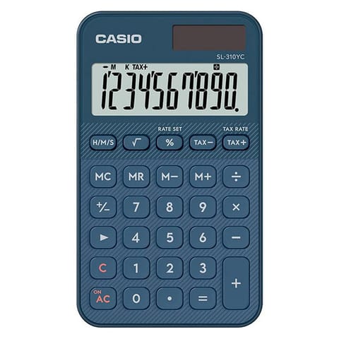 ⁨Casio Kalkulator SL 310 YC NY, niebieska, 10 miejsc, podwójne zasilanie⁩ w sklepie Wasserman.eu