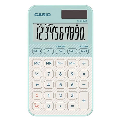 ⁨Casio Kalkulator SL 310 YC LG, zielona, 10 miejsc, podwójne zasilanie⁩ w sklepie Wasserman.eu