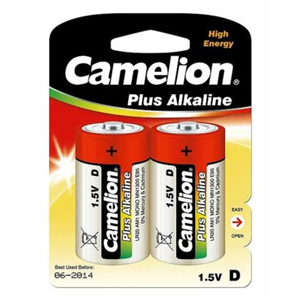 ⁨Camelion D/LR20, Plus Alkaline, 2 pc(s)⁩ at Wasserman.eu