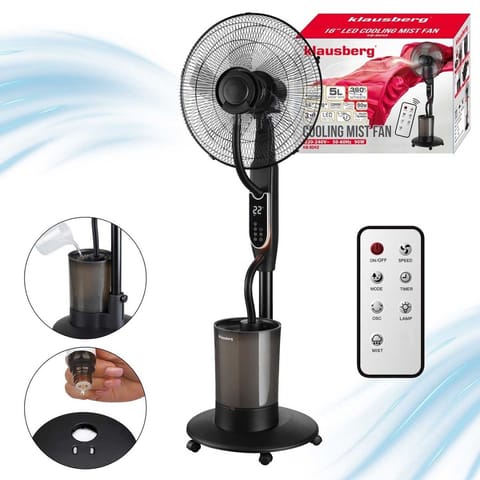 ⁨WENTYLATOR WIATRAK PODŁOGOWY MGIEŁKOWY Z NAWILŻACZEM KLAUSBERG KB-9043⁩ w sklepie Wasserman.eu