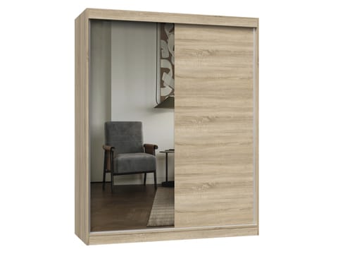 ⁨Szafa IGA 160 A/B SONOMA 1 x Lustro Do Sypialni Przedpokoju⁩ w sklepie Wasserman.eu