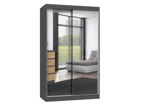 ⁨Szafa IGA 120/A ANTRACYT 2 Lustra Do Sypialni Przedpokoju⁩ w sklepie Wasserman.eu