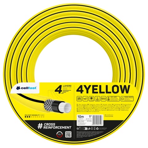 ⁨Wąż ogrodowy Cellfast 4YELLOW 1" 10 m⁩ w sklepie Wasserman.eu