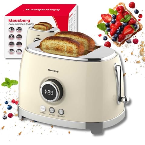 ⁨TOSTER OPIEKACZ NA 2 KROMKI WYŚWIETLACZ LED KLAUSBERG KB-9026 RETRO⁩ w sklepie Wasserman.eu