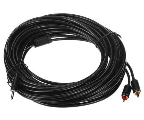 ⁨PRZEWÓD C19024BK01 2 x CINCH / Jack TRS 3.5 mm 10 m UNITEK⁩ w sklepie Wasserman.eu