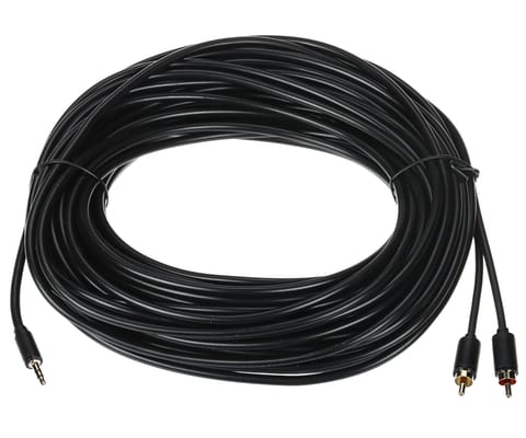 ⁨PRZEWÓD C19027BK01 2 x CINCH / Jack TRS 3.5 mm 25 m UNITEK⁩ w sklepie Wasserman.eu