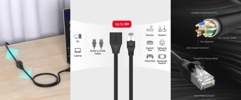 ⁨PRZEDŁUŻACZ RJ-45 C1896BK-0.5M 0.5 m UNITEK⁩ w sklepie Wasserman.eu